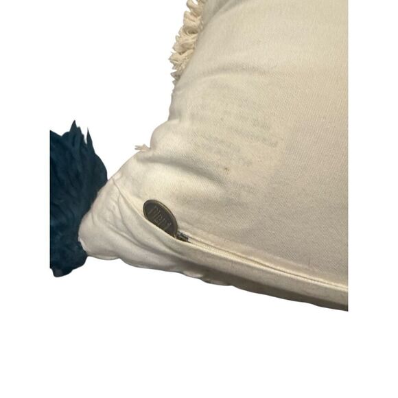 Pier One embroidery decor pillow in pink, white, turquoise - Picture 2 of 4